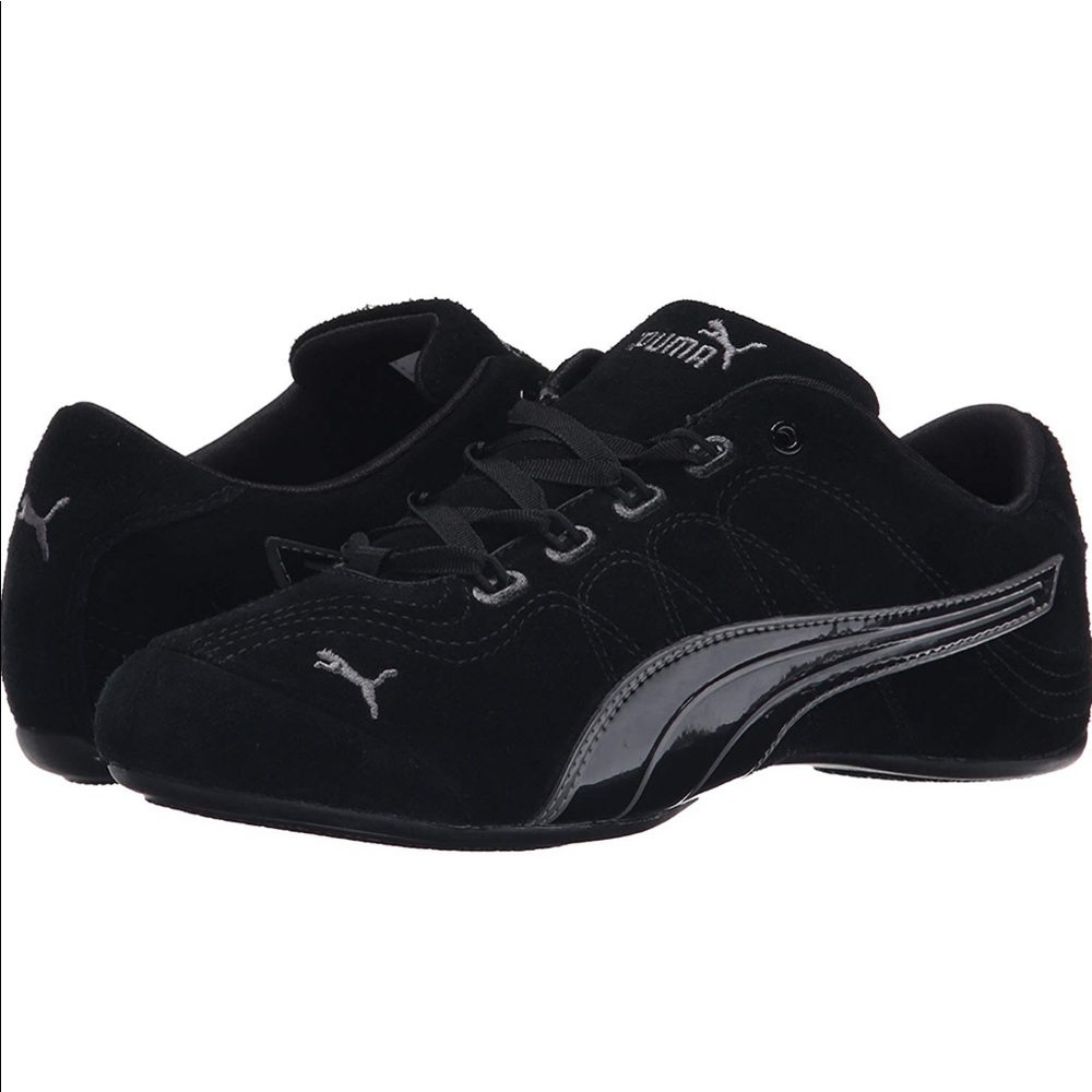 NIB Puma Soleil V2 Suede Patent Black/Steel Grey